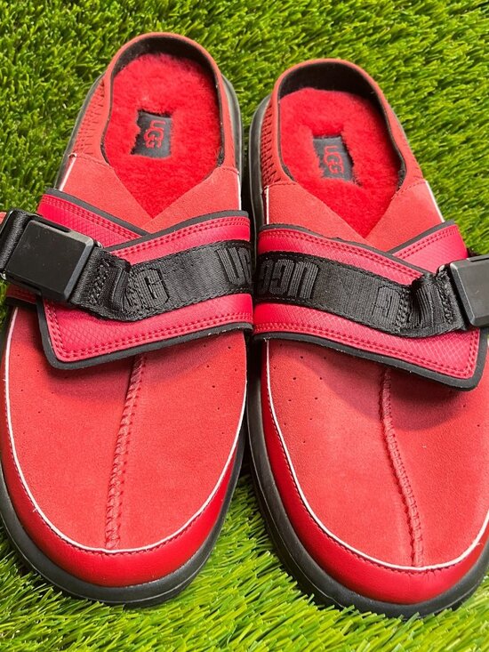 UGG Kick It Mens Size 9 Red Black Casual Classic Slip On Slide Slippers Shoes main image 5